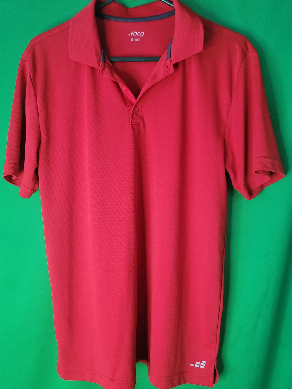 BCG Men’s Red Polo Shirt Medium Training Coaches Sportswear Performance Collared
